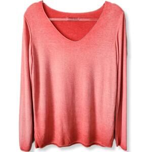 Women Dance In Paris Red Knit Top M L Italy Casual Coastal Breezy Minimalist NEW